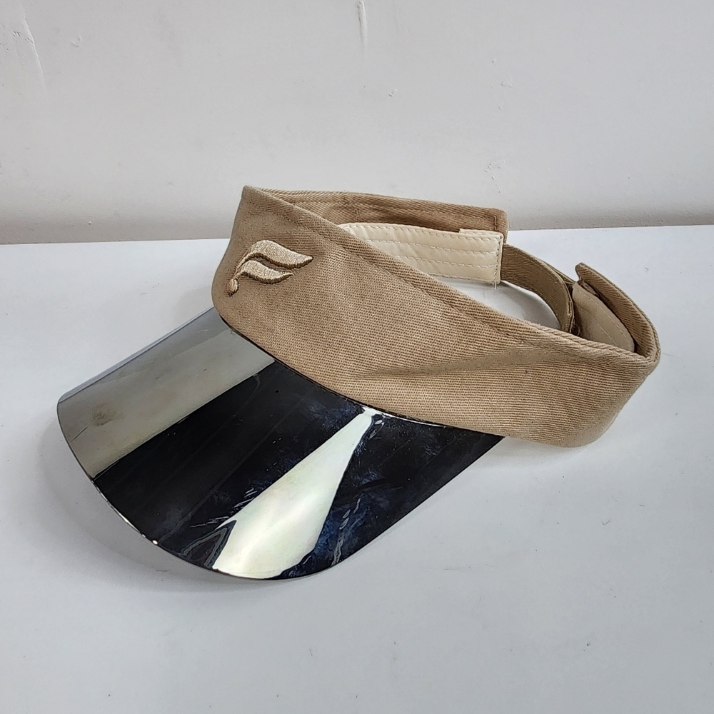Fabletics Tan and Silver Visor Cap